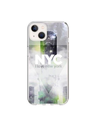 Coque iPhone 15 I Love New York City Gris Vert - Javier Martinez