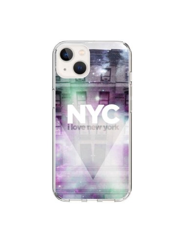 Coque iPhone 15 I Love New York City Violet Vert - Javier Martinez