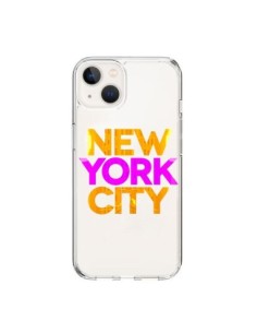 Cover iPhone 15 New York City NYC Arancione Rosa...