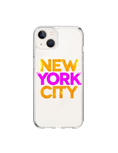 Coque iPhone 15 New York City NYC Orange Rose Transparente - Javier Martinez