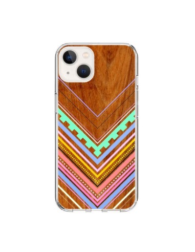 Coque iPhone 15 Azteque Arbutus Pastel Bois Aztec Tribal - Jenny Mhairi