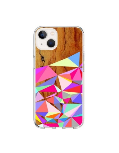 Coque iPhone 15 Wooden Multi Geo Bois Azteque Aztec Tribal - Jenny Mhairi