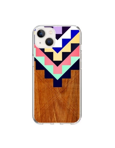 Coque iPhone 15 Wooden Tribal Bois Azteque Aztec Tribal - Jenny Mhairi