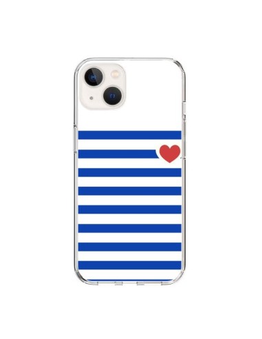 Coque iPhone 15 Mariniere Coeur - Jonathan Perez