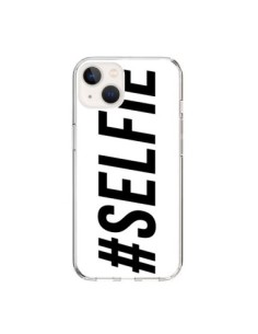 Coque iPhone 15 Hashtag Selfie Blanc Horizontal -...