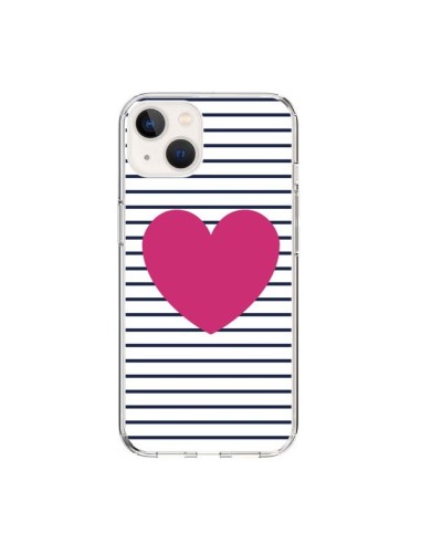 Coque iPhone 15 Coeur Traits Marin - Jonathan Perez