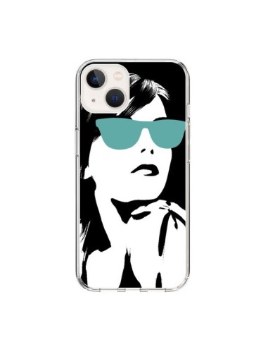 Coque iPhone 15 Fille Lunettes Bleues - Jonathan Perez