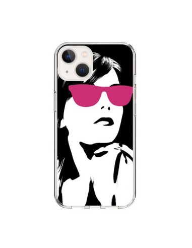 Coque iPhone 15 Fille Lunettes Roses - Jonathan Perez