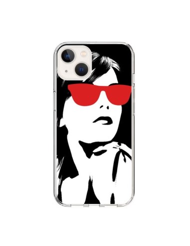 Coque iPhone 15 Fille Lunettes Rouges - Jonathan Perez