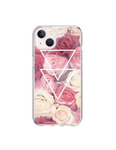 iPhone 15 Case Pink Triangles Flowers - Jonathan Perez