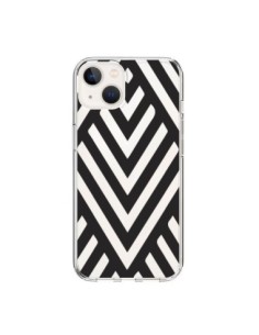 Coque iPhone 15 Geometric Azteque Noir Transparente -...