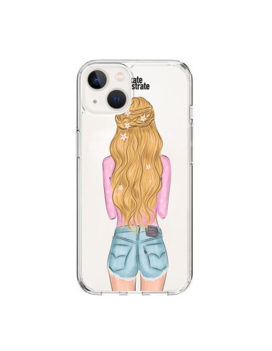Cover iPhone 15 Blonde Don't Care Bionda Trasparente - kateillustrate