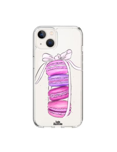 Cover iPhone 15 Macarons Rosa Viola Trasparente - kateillustrate