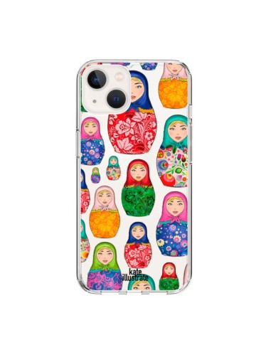 Coque iPhone 15 Matryoshka Dolls Poupées Russes Transparente - kateillustrate