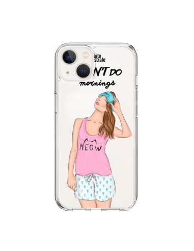 Coque iPhone 15 I Don't Do Mornings Matin Transparente - kateillustrate
