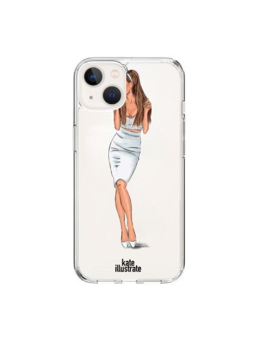 Coque iPhone 15 Ice Queen Ariana Grande Chanteuse Singer Transparente - kateillustrate