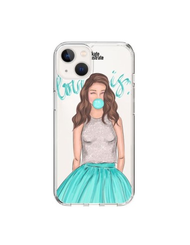 iPhone 15 Case Bubble Girls Tiffany Blue Clear - kateillustrate