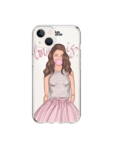 Cover iPhone 15 Bubble Girl Tiffany Rosa Trasparente -...