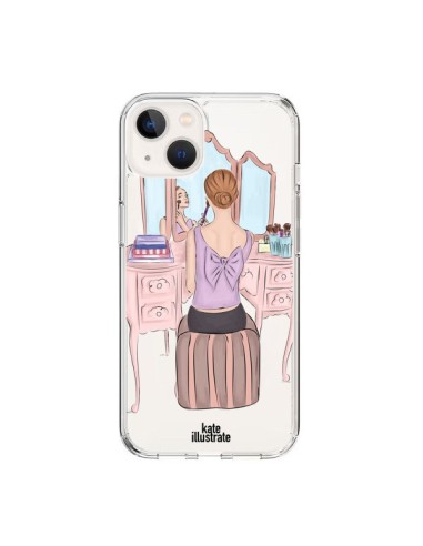 iPhone 15 Case Vanity Parrucchiera Make Up Clear - kateillustrate