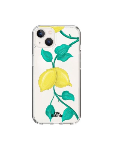 Coque iPhone 15 Lemons Citrons Transparente - kateillustrate
