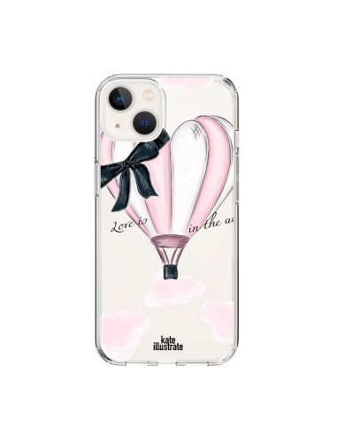 Coque iPhone 15 Love is in the Air Love Montgolfier Transparente - kateillustrate