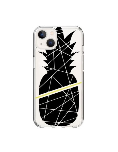 Coque iPhone 15 Ananas Noir Transparente - Koura-Rosy Kane