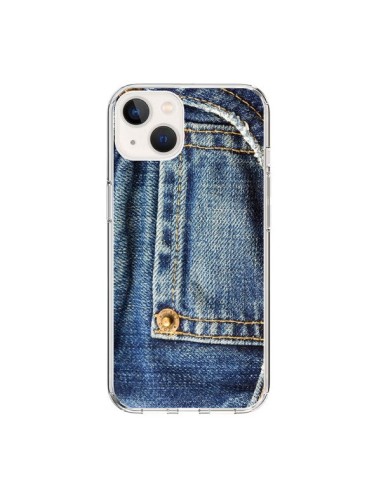 Coque iPhone 15 Jean Bleu Vintage - Laetitia