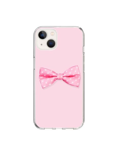 Coque iPhone 15 Noeud Papillon Rose Girly Bow Tie - Laetitia