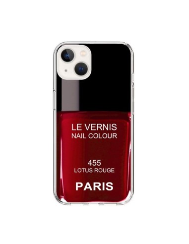 Coque iPhone 15 Vernis Paris Lotus Rouge - Laetitia