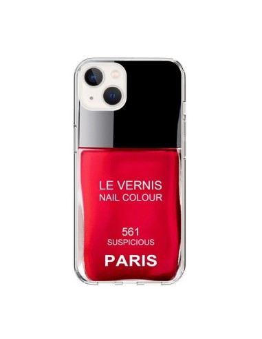 Coque iPhone 15 Vernis Paris Suspicious Rouge - Laetitia