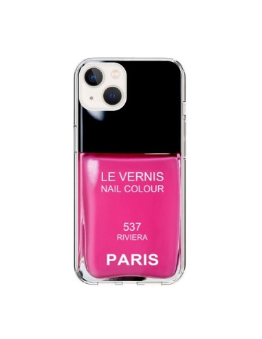 Coque iPhone 15 Vernis Paris Riviera Rose - Laetitia