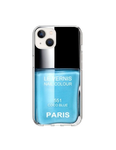 Coque iPhone 15 Vernis Paris Coco Blue Bleu - Laetitia