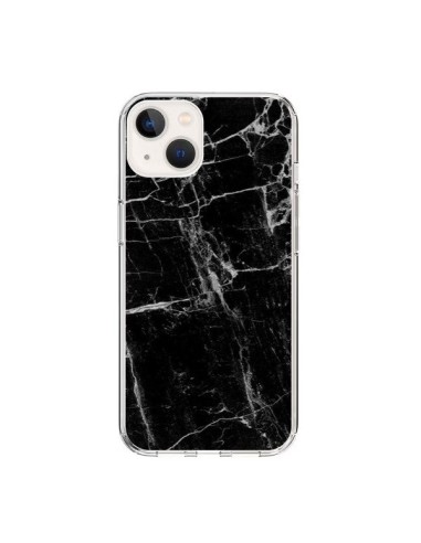 Coque iPhone 15 Marbre Marble Noir Black - Laetitia