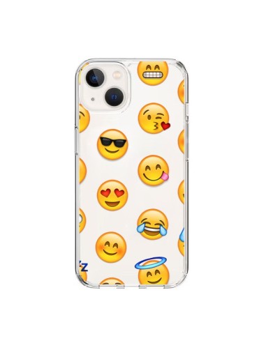 Cover iPhone 15 Emoji Sorriso Trasparente - Laetitia