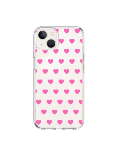 Coque iPhone 15 Coeur Heart Love Amour Rose Transparente - Laetitia