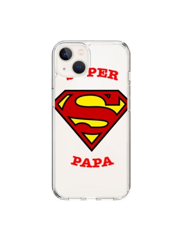 Coque iPhone 15 Super Papa Transparente - Laetitia