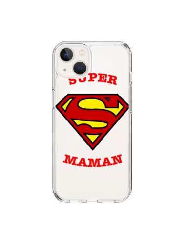 Coque iPhone 15 Super Maman Transparente - Laetitia