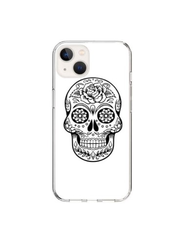 Coque iPhone 15 Tête de Mort Mexicaine Noir - Laetitia