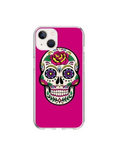 Coque iPhone 15 Tête de Mort Mexicaine Rose Fushia - Laetitia