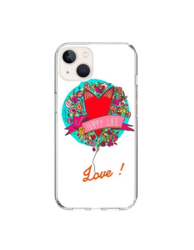 Coque iPhone 15 Love Happy Life - Leellouebrigitte