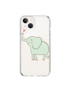 Coque iPhone 15 Elephant Elefant Animal Coeur Love...