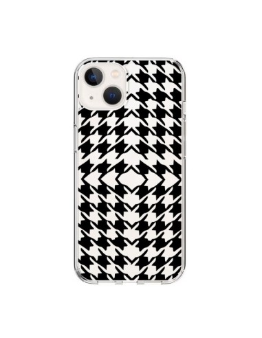 Coque iPhone 15 Vichy Carre Noir Transparente - Petit Griffin