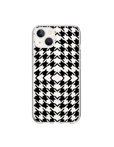 Cover iPhone 15 Vichy Carre Nero Trasparente - Petit Griffin