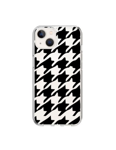 Coque iPhone 15 Vichy Gros Carre noir Transparente - Petit Griffin