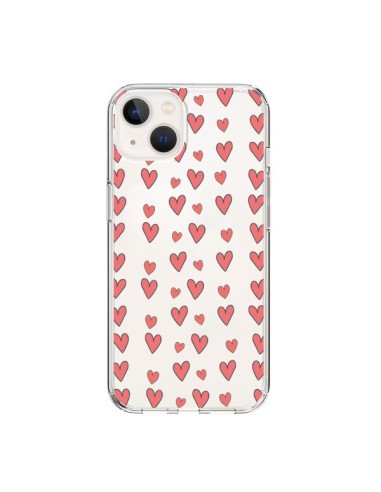 Coque iPhone 15 Coeurs Heart Love Amour Rouge Transparente - Petit Griffin