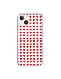 Coque iPhone 15 Coeurs Heart Love Amour Red Transparente...