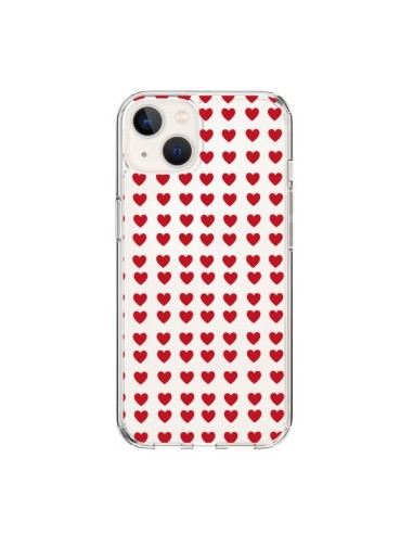 Coque iPhone 15 Coeurs Heart Love Amour Red Transparente - Petit Griffin