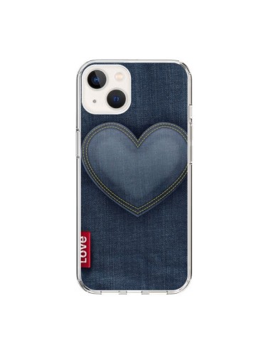 Coque iPhone 15 Love Coeur en Jean - Lassana
