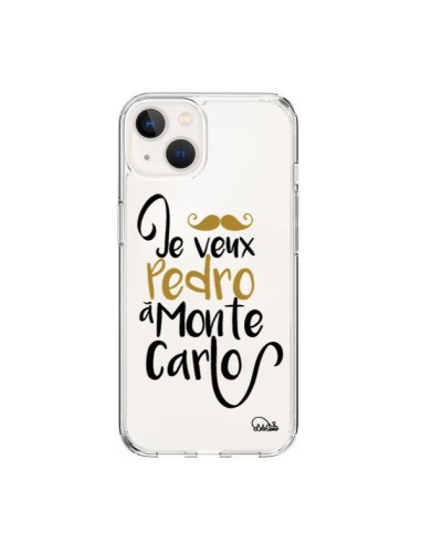 Cover iPhone 15 Je veux Pedro à Monte Carlo Trasparente - Lolo Santo