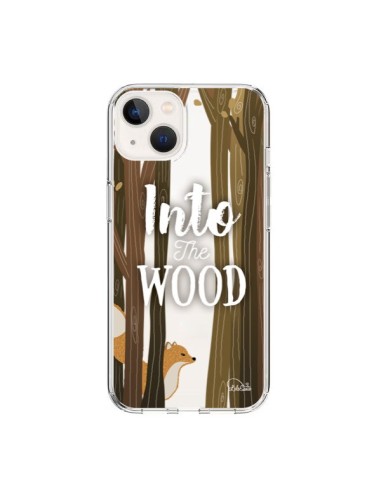 Coque iPhone 15 Into The Wild Renard Bois Transparente - Lolo Santo